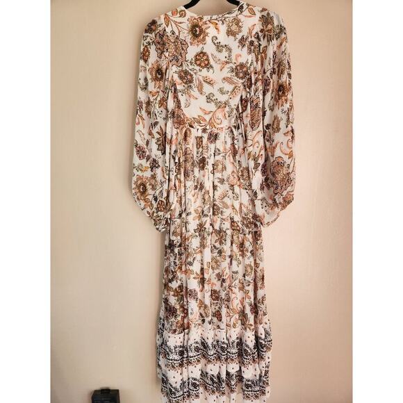 NWD By Anthropologie V-Neck Long-Sleeve Maxi Dress Size XXS Neutral #MA412 - Picture 7 of 13